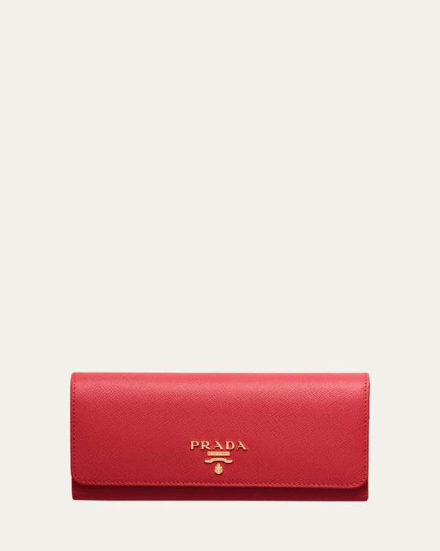 Bifold Flap Leather Long Wallet